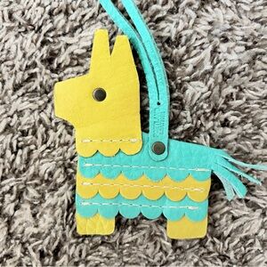 Portland Leather Goods Yellow and Turquoise Llama-Shaped Bag Charm